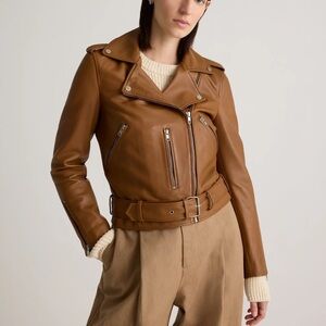 NWT Quince Women's Brown Leather Jacket Size S